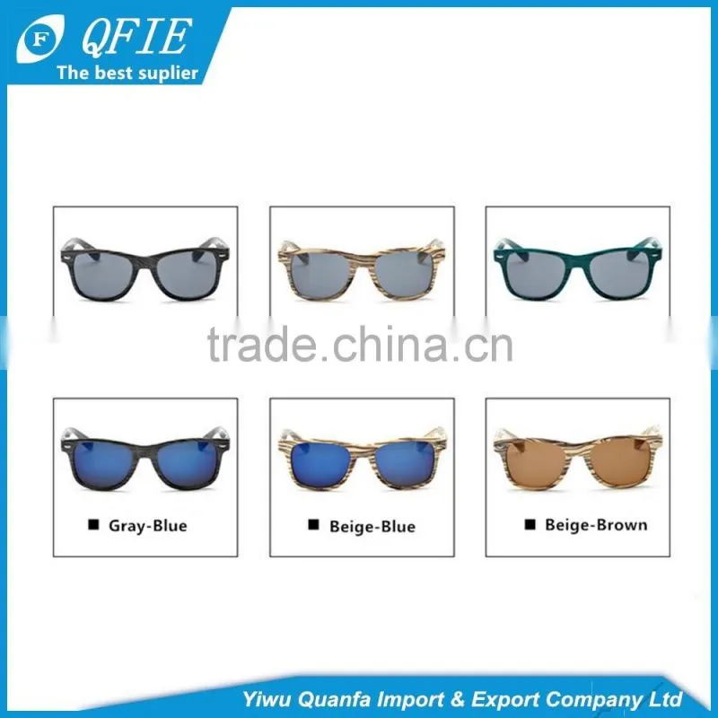 Hot selling fashion grain design imitation wood sunglasses with custom Logo