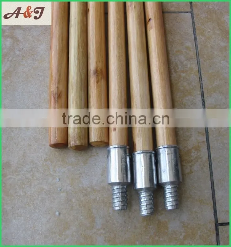 Lacqur painted wooden pole for brushes metal screw
