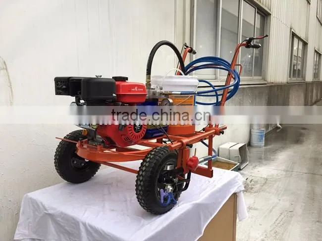 Gasoline engine hand-push cold paint airless road line marking machine