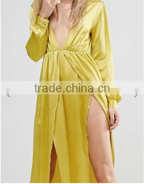 satin dress/ long maxi dress trendy evening Clothing