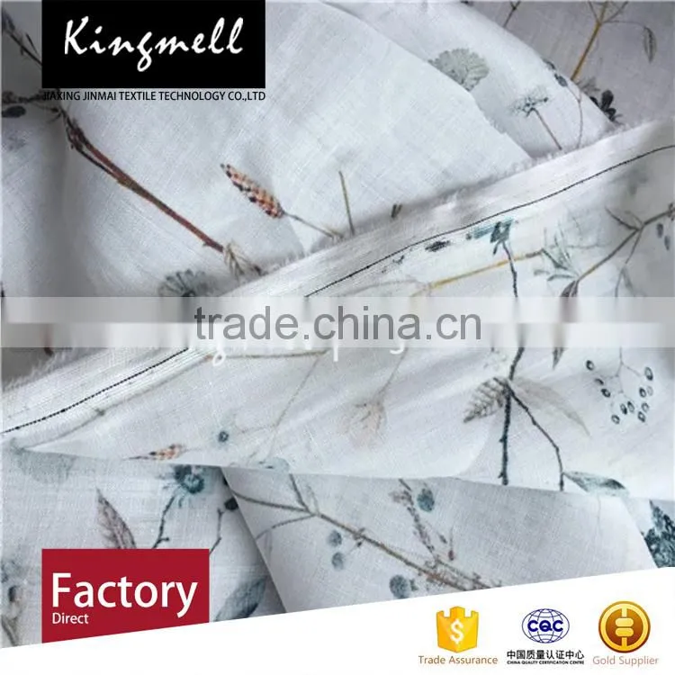 Custom plain colour printed 100% ramie fabric for clothes