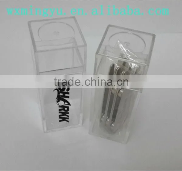 fashion plastic box for packaging collar stays with logo