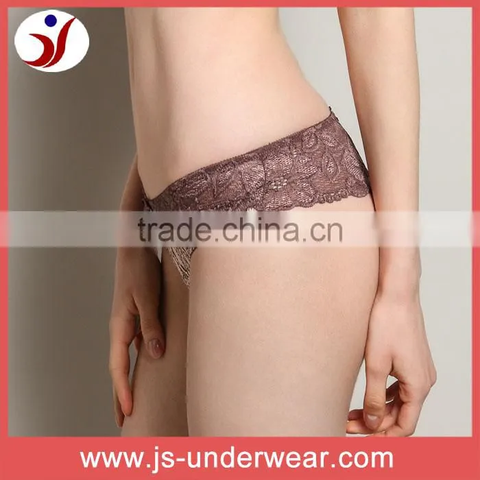 Ladies fashion nylon plastic thong panties