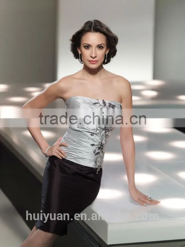 fancy design short satin women contrast color fashion dress