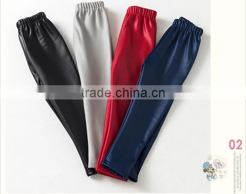 Wholesale Cheap Plain Mix Color Girls Winter Faux Leather Leggings
