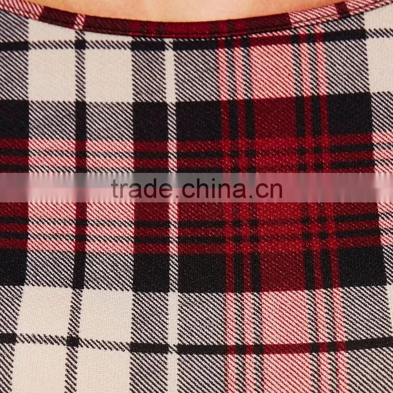 Wholesale bodycon slim pencil party dress design your own fashion checked dress