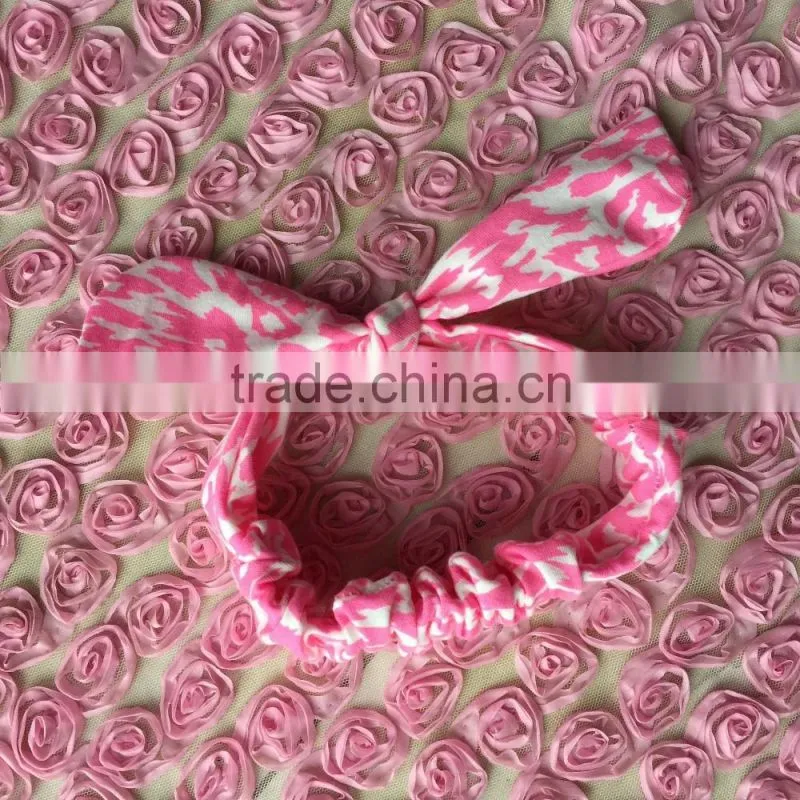 2016 fashion hot sell baby girl 2 pcs light pink pattern clothes baby harem pants with headband