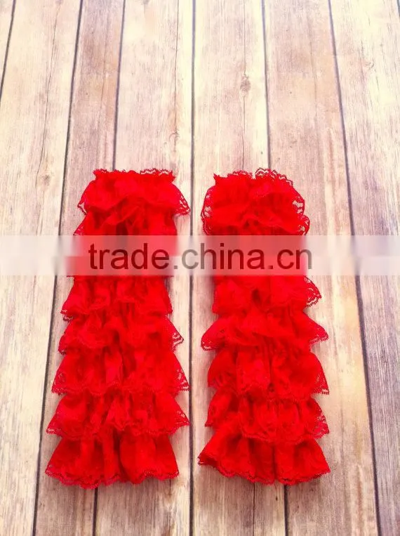 Customize Children Birthday Socks Baby Girl Lace Leg Warmer Ruffle Leggings