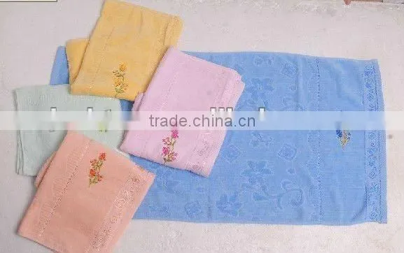 cotton embroider logo beach towel