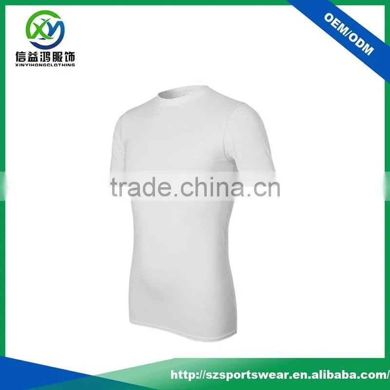Blank Design Plain Color Crew Neck Cool Dry Short Sleeve Compression T Shirt