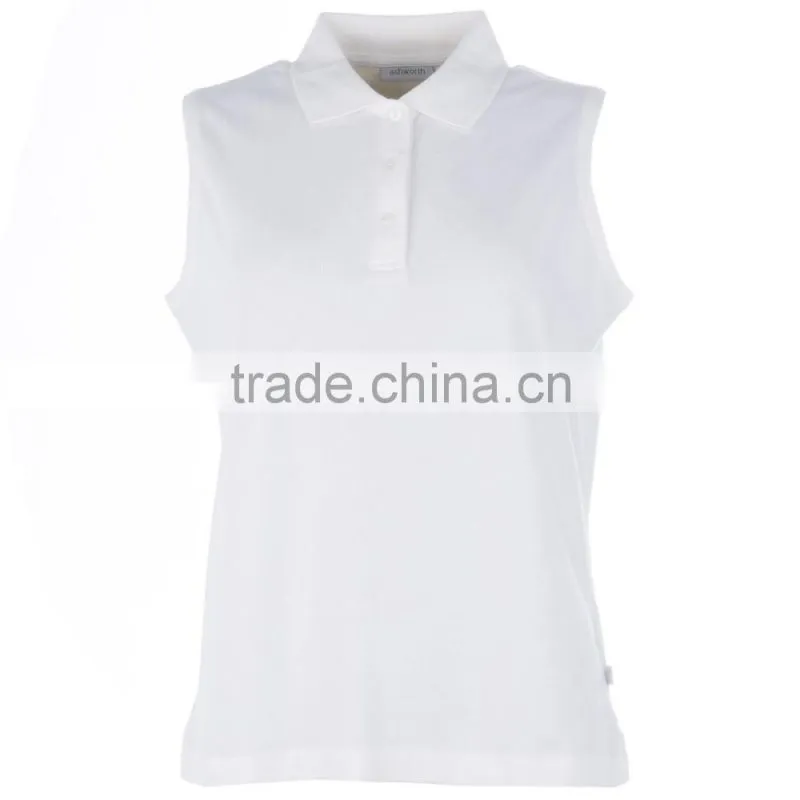 Sleeveless cotton elastane women golf custom polo shirt