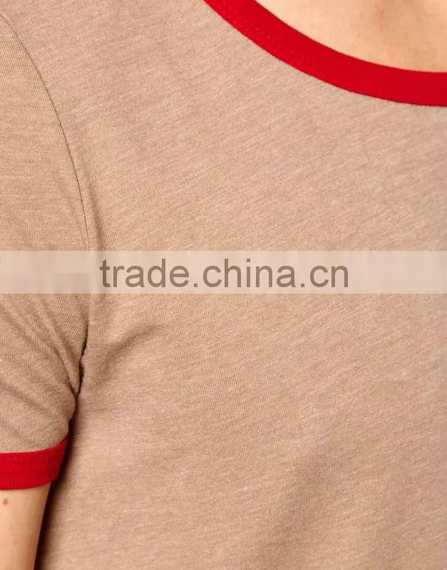 Contrast Neck Trim And Cuff Tee Shirt