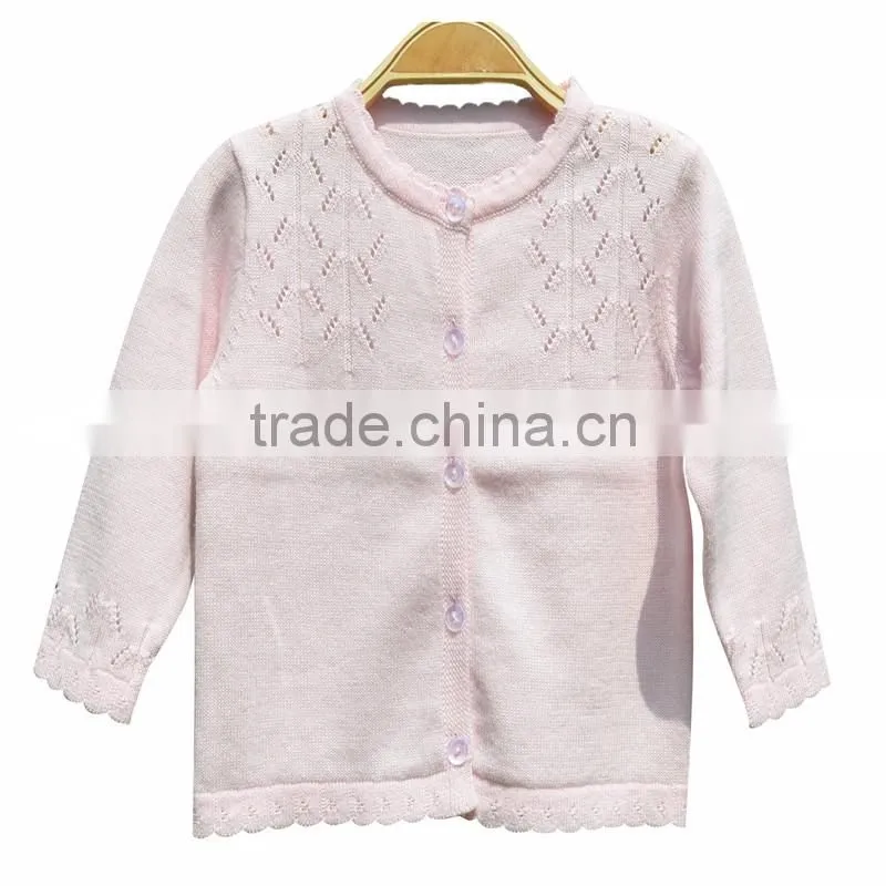 Wholesale Long sleeves Round Neck High Quality Girl Sweater Cardigan