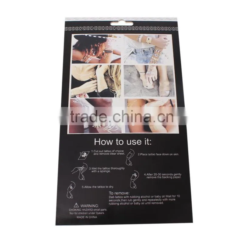 Hot Sale Triangle Pattern Metallicluster Waterproof Temporary Tattoo Stickers
