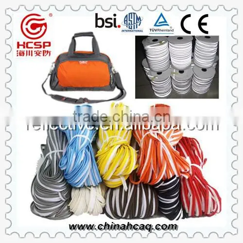 high visibility colored reflective piping,reflective strip,reflective fabric piping