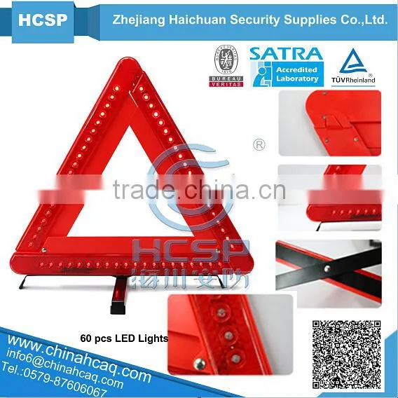 Strong Plastic Packing Unique Car Emergency Kits Warning Triangle LED,led traffic warning triangle