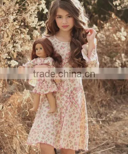 Best Selling Reliable China Supplier Soft Cotton Smocked Triple Ruffle Pants Winter clothing girl halloween ruffle dress