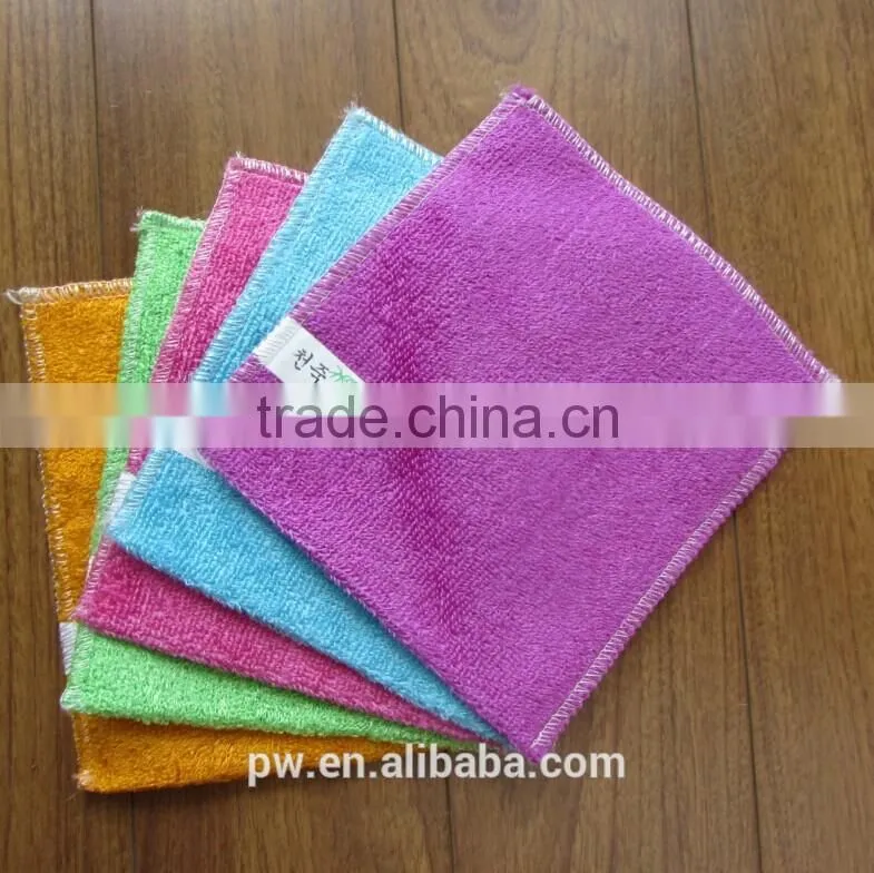 Yellow kitchen dishcloth clean towel 100% bamboo Fiber Washing dish Special increase contact surface to clean oil and stains