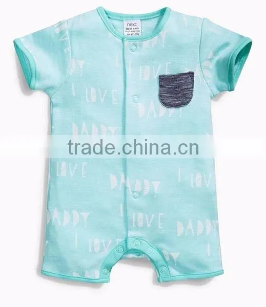 2016 summer 6 colors short sleeve printed cotton baby romper