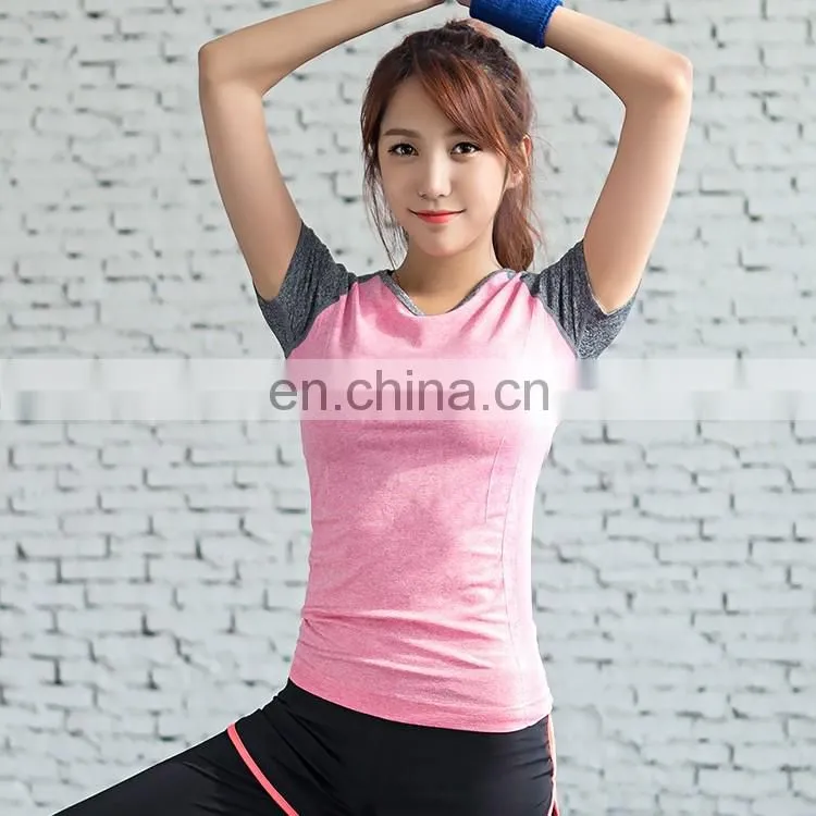 Women Trainning Exercise T-shirt Quick Dry Summer Running Fitness Gym Sports Yoga Sports Tops Short Sleeves Tee