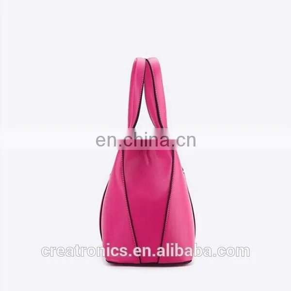 CR Sample available fashion pu leather material large-capacity portable long handle zipper blue colors high quality shoulder bag