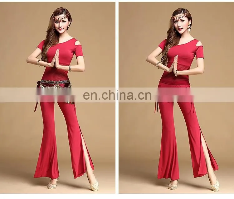 T-5116 Summer modal professional short sleeve sexy training belly dance costume