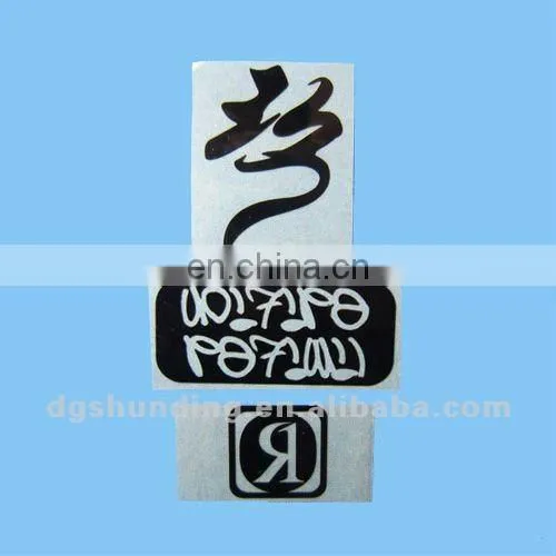 custom thin metal showcase stickers