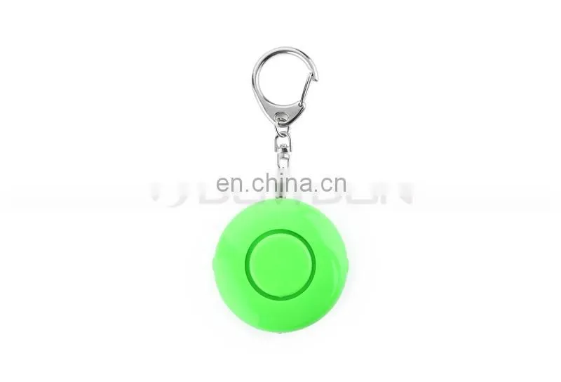 Promotional Gift Round Shaped Mini Keychain Personal Alarm With LED Light