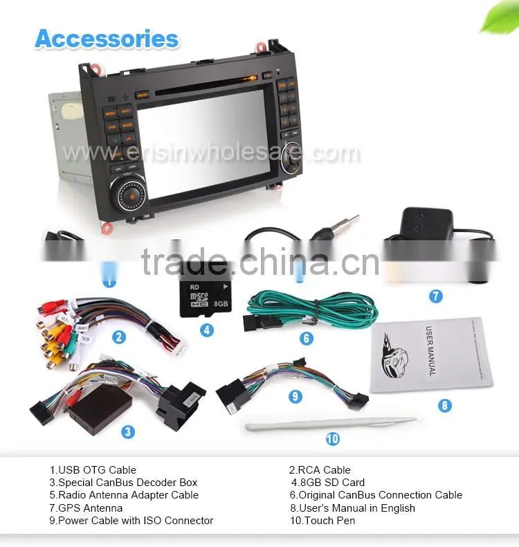 Erisin ES7682M 7 inch 2 Din Car DVD Player GPS for Mercedes A-Class W169