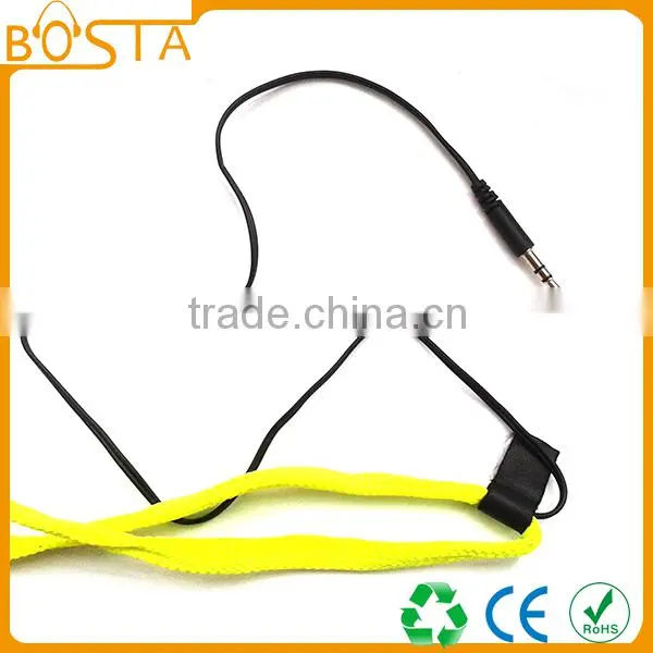In-ear stylish fashion coolest best selling deep bass music shoestring lanyard eaprhones