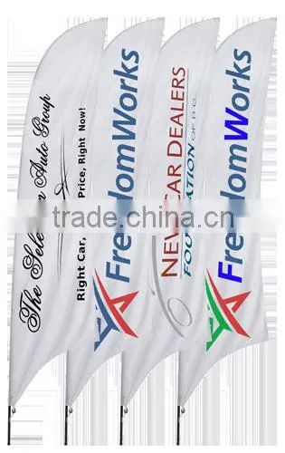 Outdoor advertising promotion beach flag, double side feather shape flags