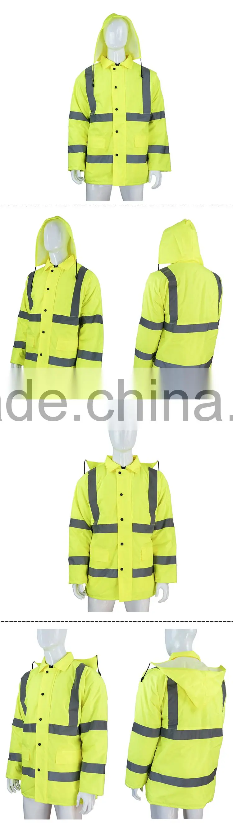Cheap high visible road safety winter reflective jacket RF071
