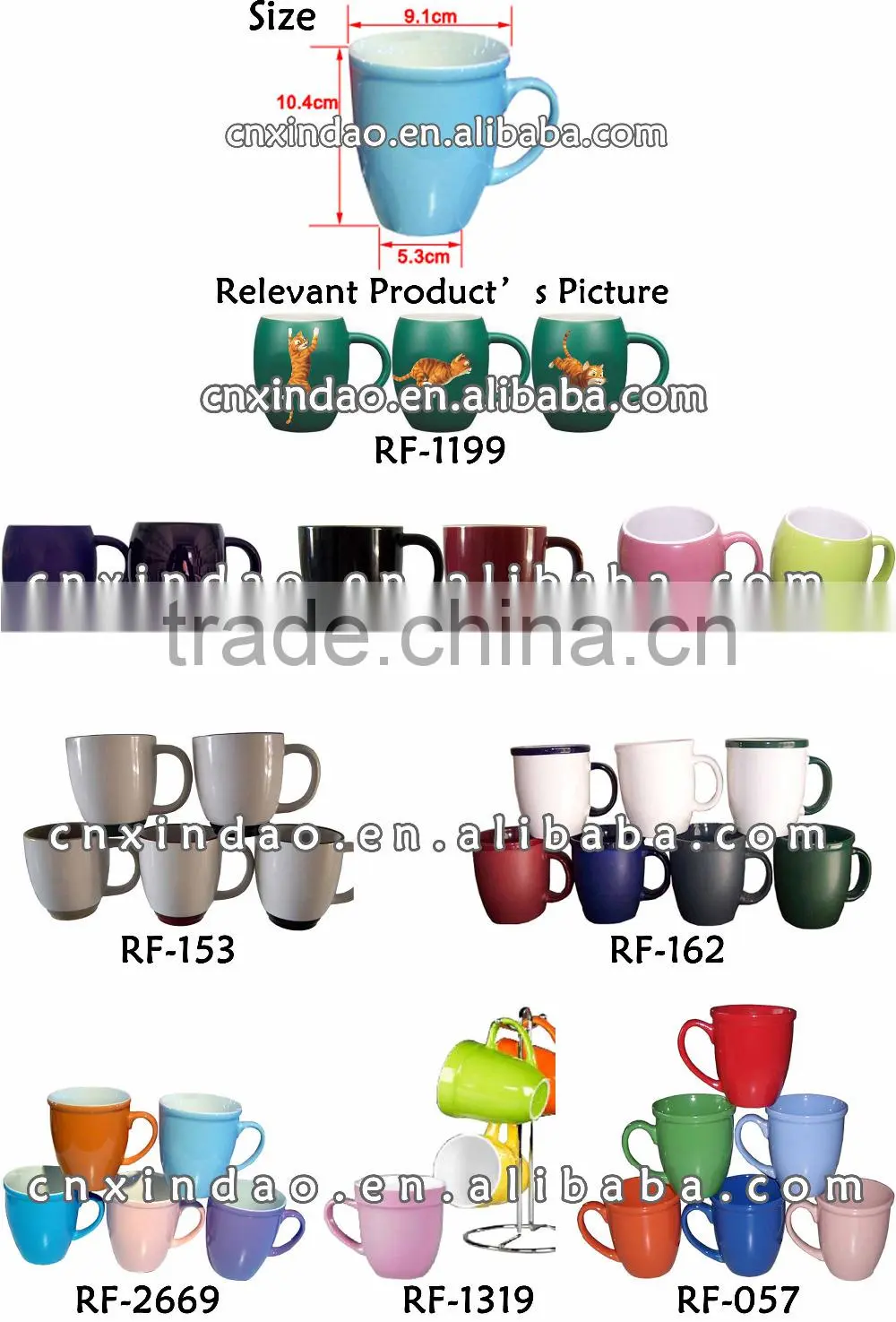 Hot Sale Belly Shape Beautiful Colored Ceramic Tea Promotion Cup Customized Tableware