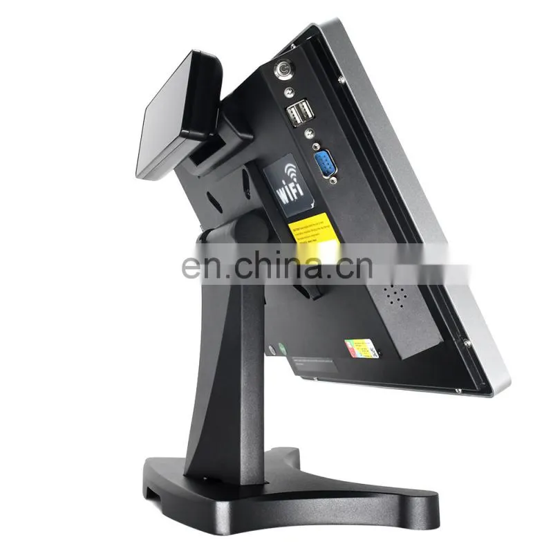 Hot selling pos+systems dual touch Screen pos machine pos systems built in wifi with 80mm thermal printer