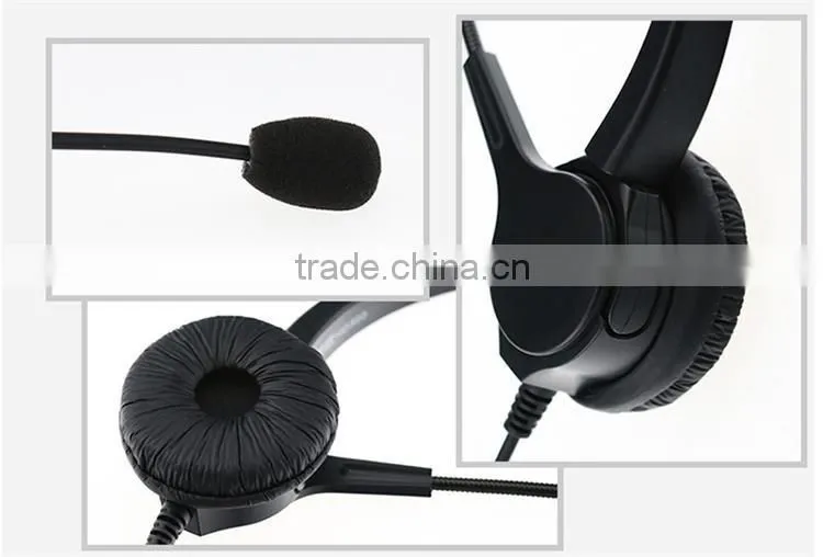 rj9 plug call center and noise cancelling service center headset