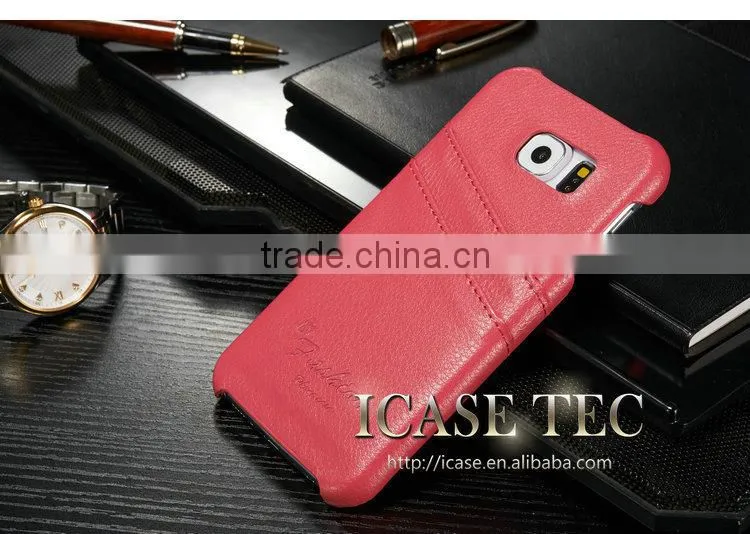 iCase For samsung galaxy s6 leather case, For samsung s6 phone case, Genuine leather Back Case