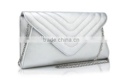 fashion real leather party clutch with sling genuine leather messenger clutch for women single color small shoulder bag for girl
