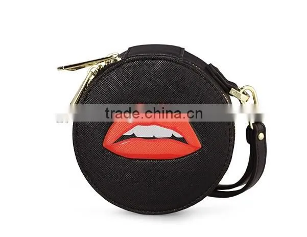 New Design PU Leather or Genuine Saffiano Leather Lady Small Change Purse Coin Holder bag with zip