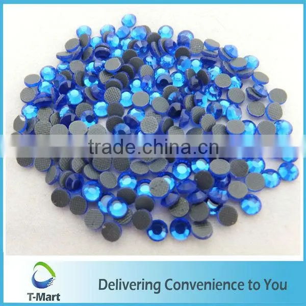 hot fix rhinestone garment accessories ss16 peacock blue flat back Korean diamond