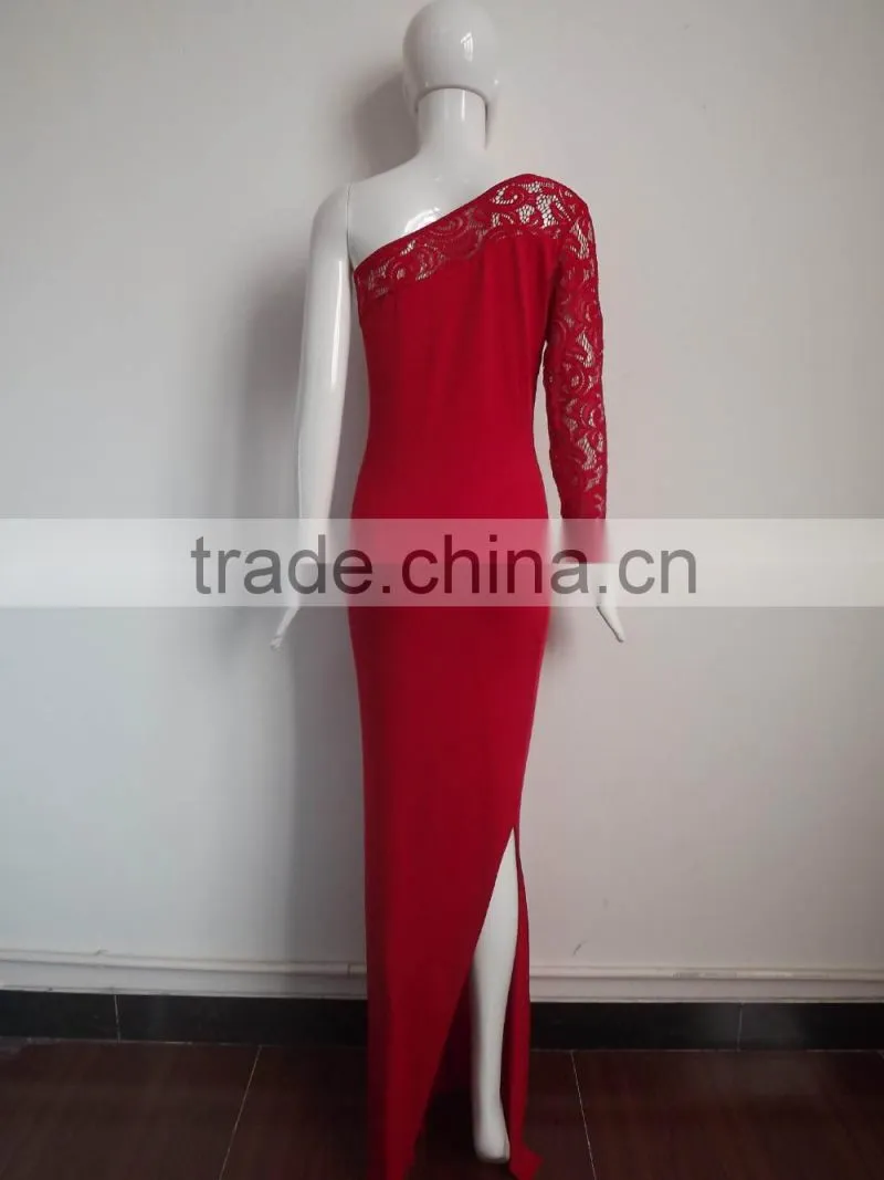 Ladie fashion dress Long Sleeve evening dress sexy free prom dress