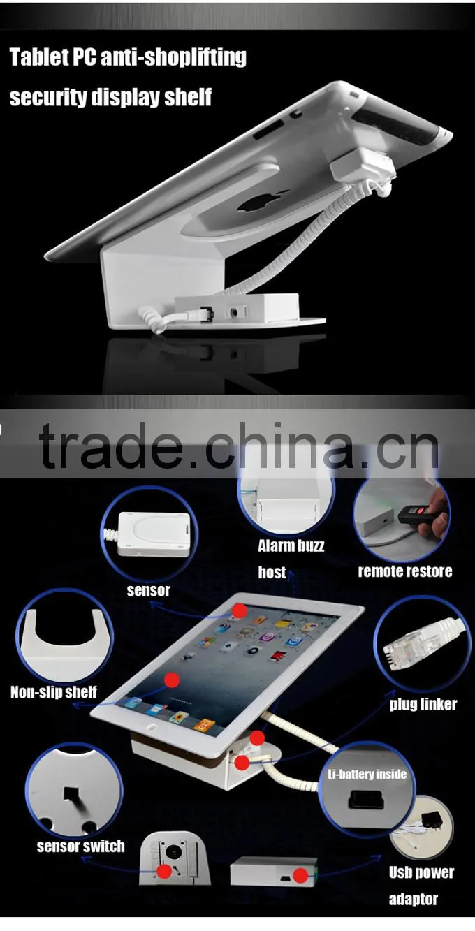 tablet pc security display,iPad security alarm holder,tablet PC anti theft display,tablet retail security display