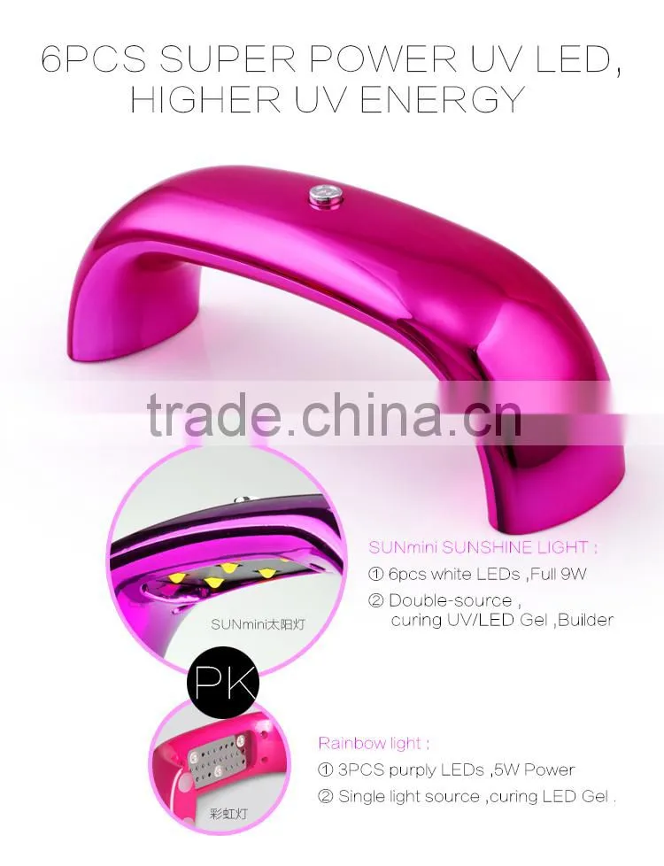Customized as gift!super design art kit tool 9w uv led lamp nail dryer