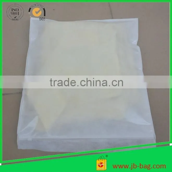 moistureproof & bio Slider Lock Resealable Bags for garment packag (made from white varnishing nonwoven material)