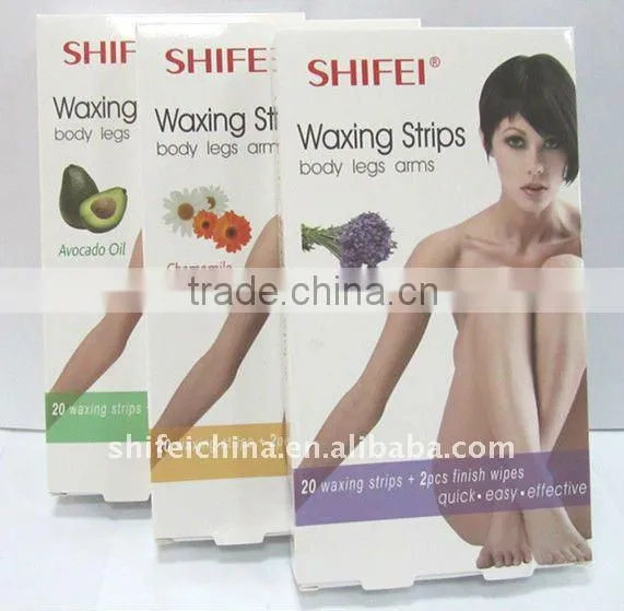 New 3 flavors 20pcs+2wipes New Shifei hair removal bikini wax strips