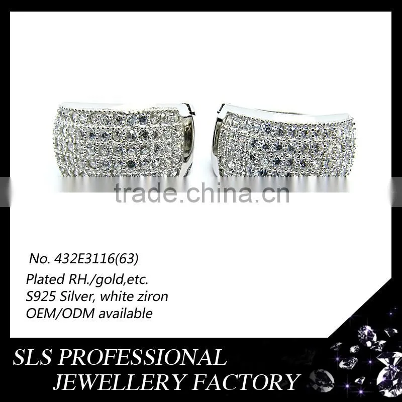 2015 Fashion inspired 925 sterling silver hip hop earrings for women Shengleishi jewelry
