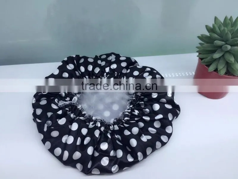 dot printed shower cap