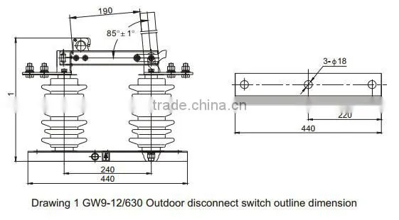 GW9-12(W) Series Outdoor High Voltage Alternative Current Disconnect Switch