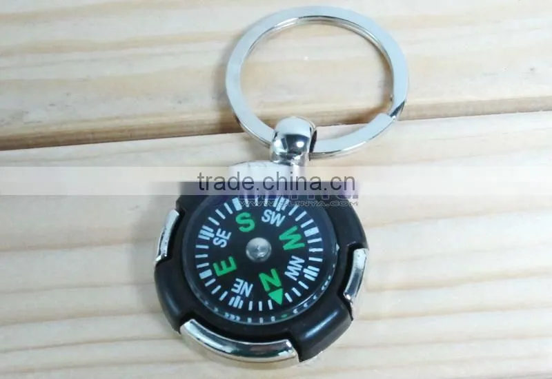 Metal Keychain Compass Luggage Portable