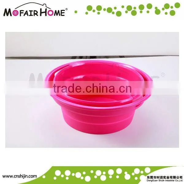 Kitchenware Round shape foldable silicone bucket