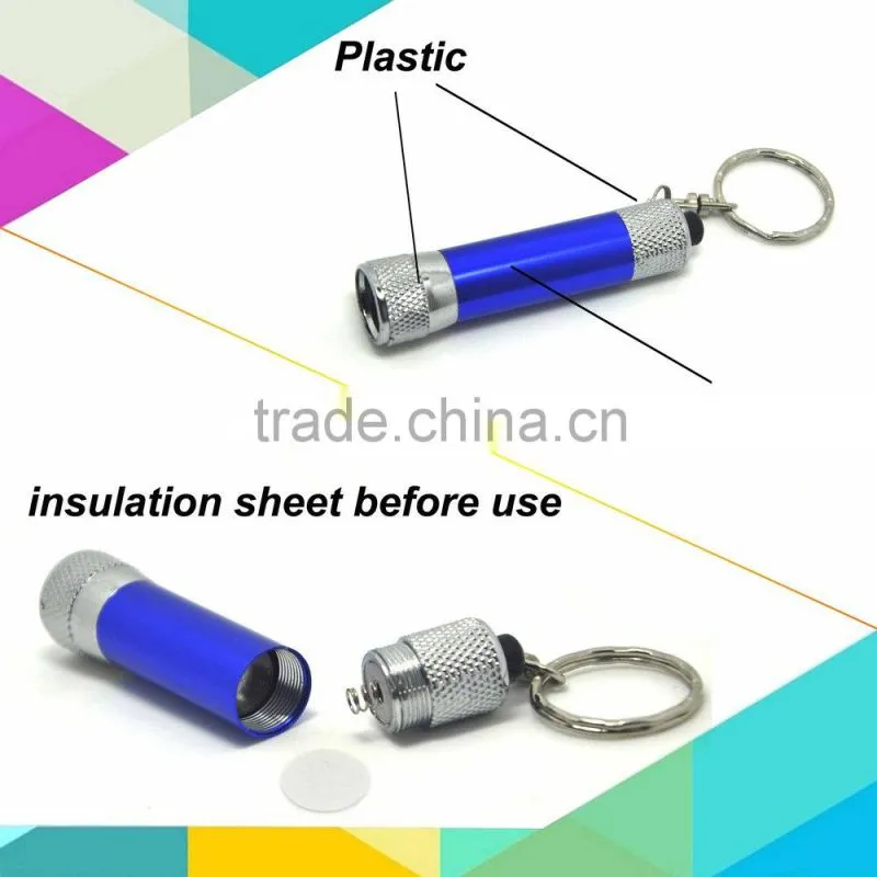 (120400) Wholesale mini aluminum alloy 3led keychain flashlight